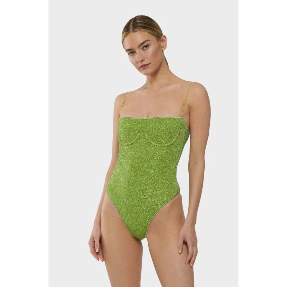 NWOT Oseree Lumire Underwired Maillot Swimsuit Lime Green Medium M - Picture 10 of 11